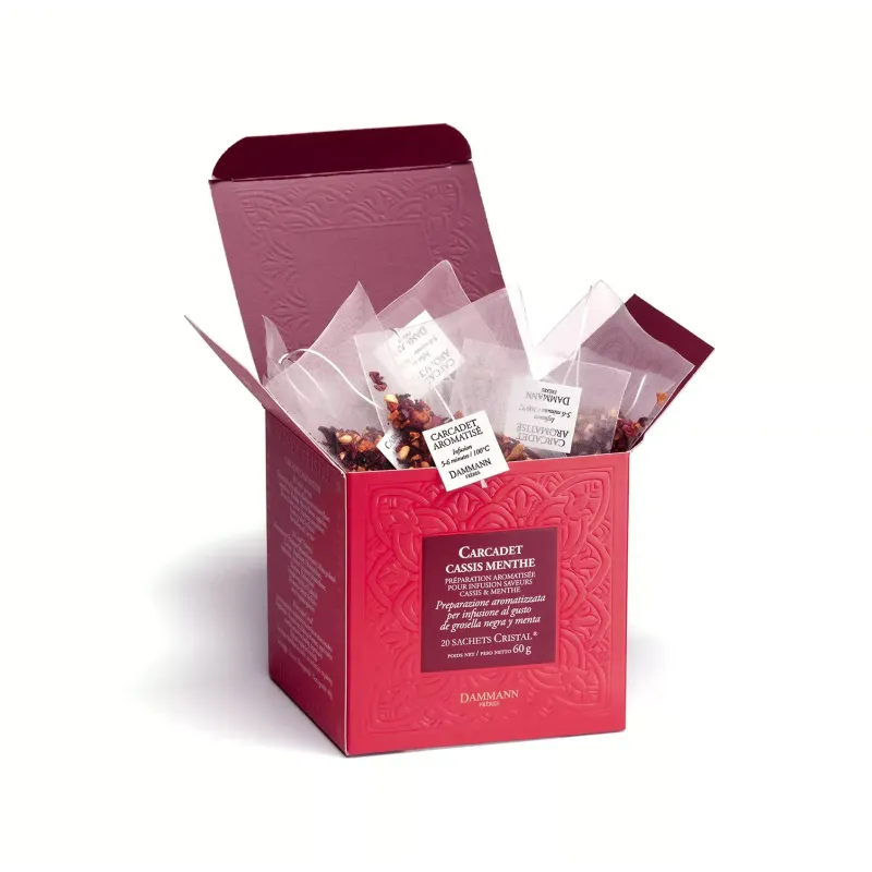 Carcadet Cassis Menthe - Dammann Frères - boite de 20 sachets